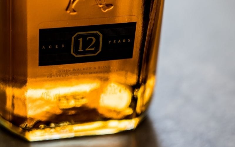 Close-up photo of a 12-year old whiskey bottle review