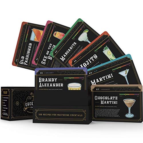 Cocktail Cards: 100 Cocktail Recipes to Master Cocktails in Bartender Flashcard Form with Step by Step Cocktail Instructions and Video Instructions