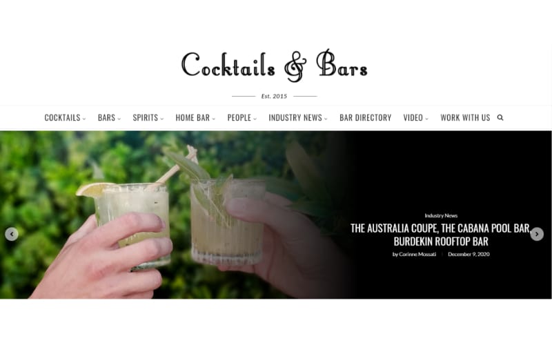 Cocktails and Bars website