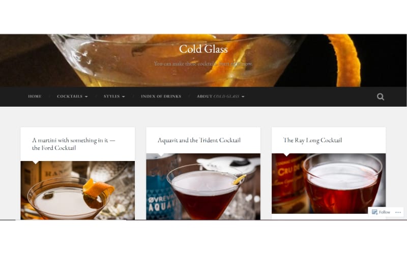 Cold Glass website