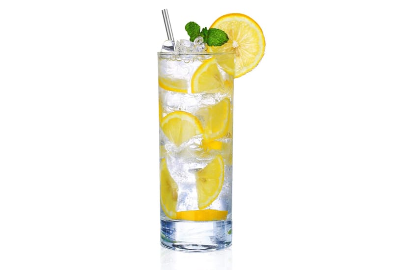 Collins Glass with Lemon Wedges