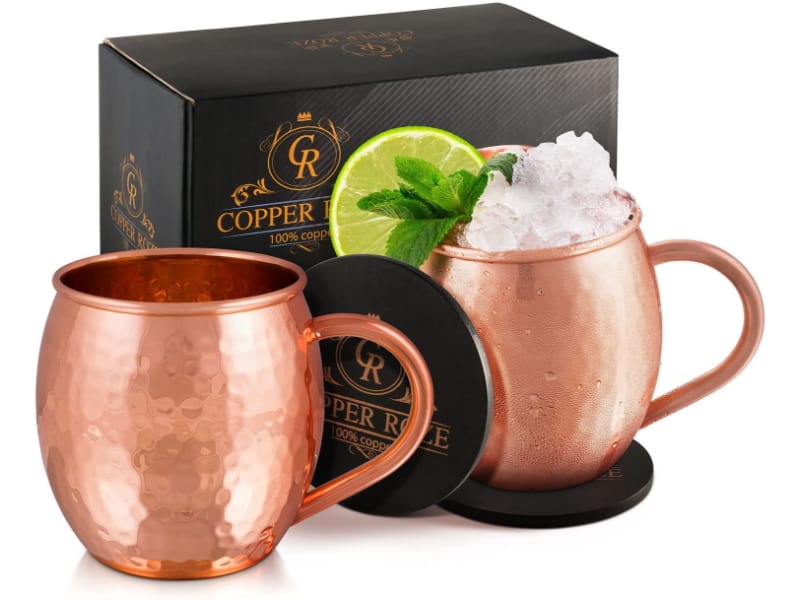 Copper Roze Moscow Mule Copper Mugs with a gift box