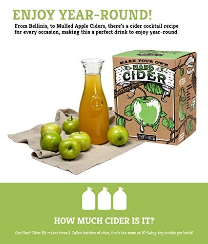 Craft A Brew - Hard Cider Kit - Beer Making Kit - Make Your Own Craft Beer - Complete Equipment and Supplies - Starter Home Brewing Kit - 1 Gallon