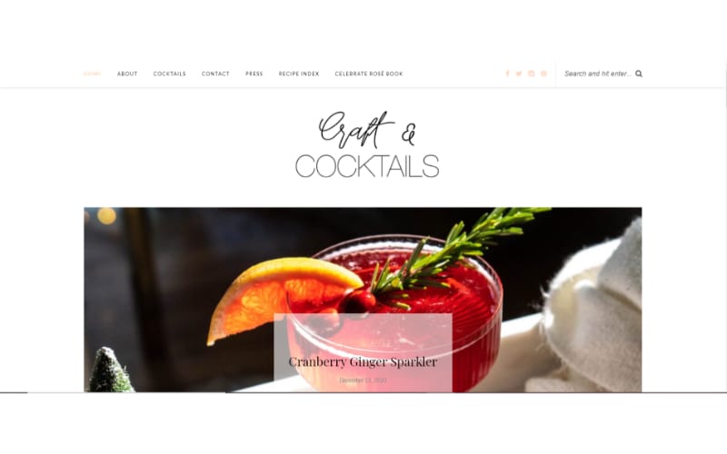 Craft and Cocktails website