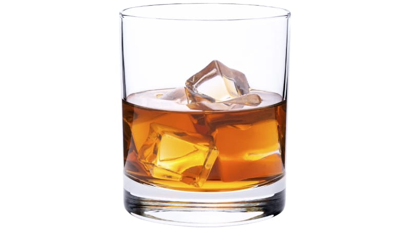 Crystalia Sacramento Whiskey Glass with liquor 