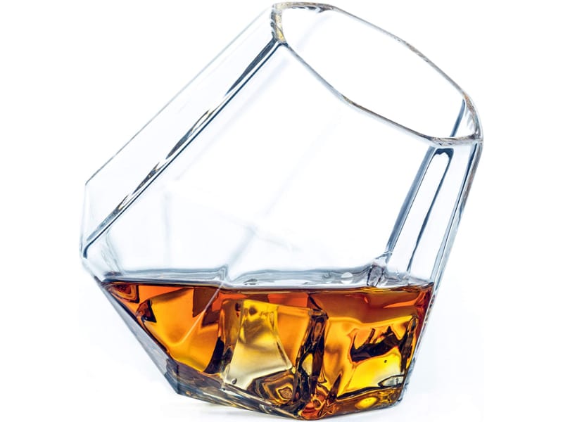 Dragon Glassware Diamond Whiskey Glass with liquor