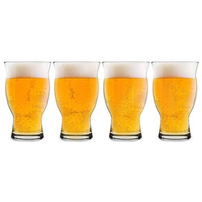 Vikko Beer Glass, Set of 6 Belgian Style Beer Glasses, Large Size 13.5  Ounce, Dishwasher Safe Durable Drinking Glass for Craft Brews, Beer or Water