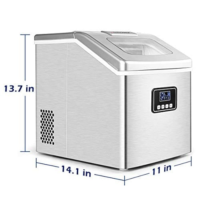 Euhomy Commercial Ice Maker Machine, 100lbs/24H Stainless Steel Under  Counter ice Machine with 33lbs Ice Storage Capacity, Freestanding Ice Maker  Freestanding Ice Maker Machine - Invastor