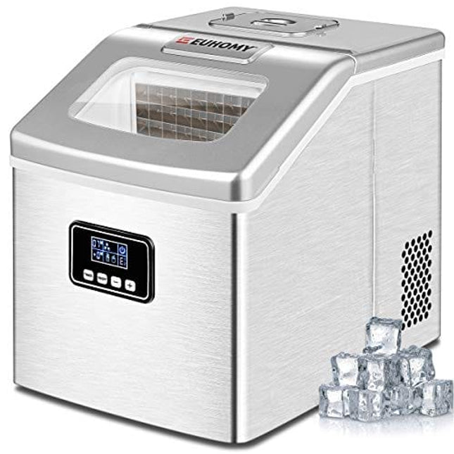 LITBOOS Countertop Ice Maker 26Lbs 24H Stainless Steel Ice Machine Maker
