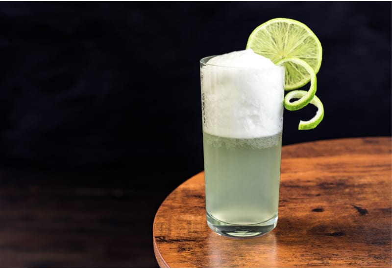 Egg Gin Fizz Cocktail