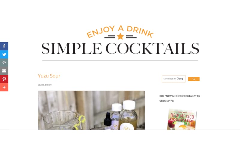 Simple Cocktails website