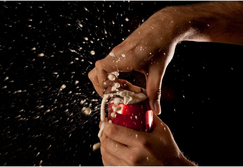 Exploding soda can