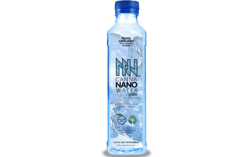 A bottle of CannaNano CBD Water