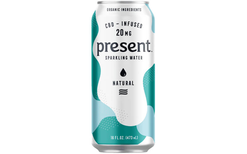 A can of Present Sparkling Water Natural