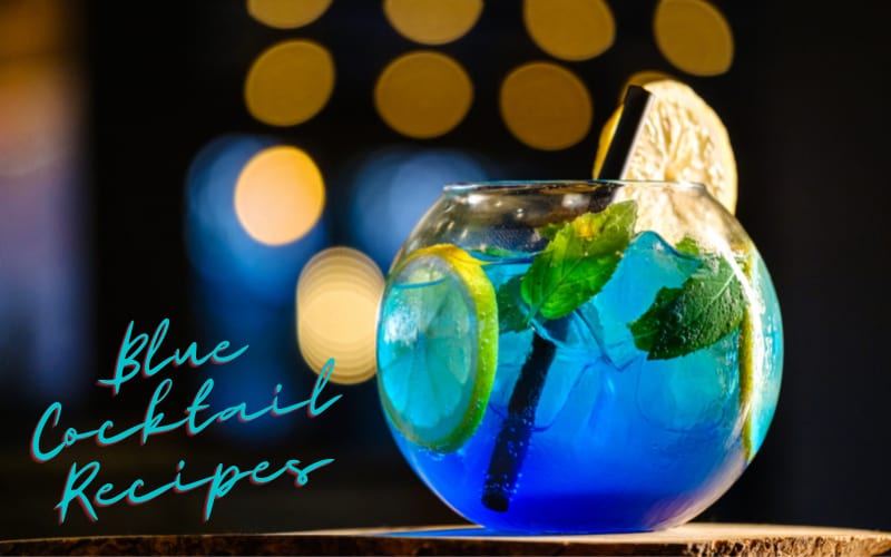 Blue Cocktail in Glass