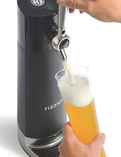 FIZZICS - DraftPour Beer Dispenser - Converts Any Can or Bottle Into a Nitro-Style Draft, Awesome Gift for Beer Lovers - Carbon