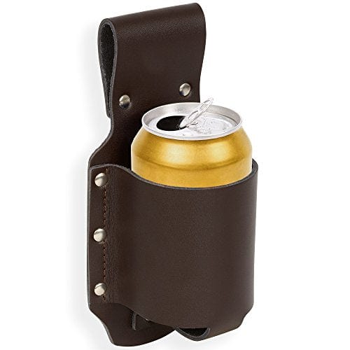 GreatGadgets Classic Beer Holster, Leather, Espresso Brown