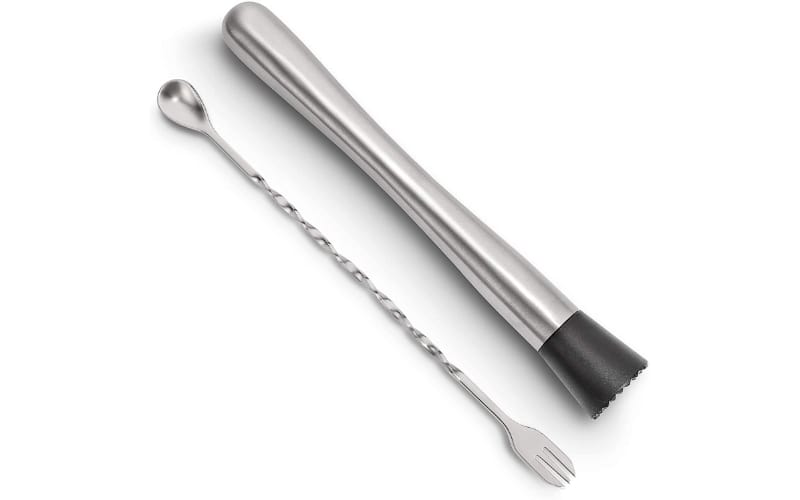 Hiware Stainless Steel Cocktail Muddler &amp; Mixing Spoon