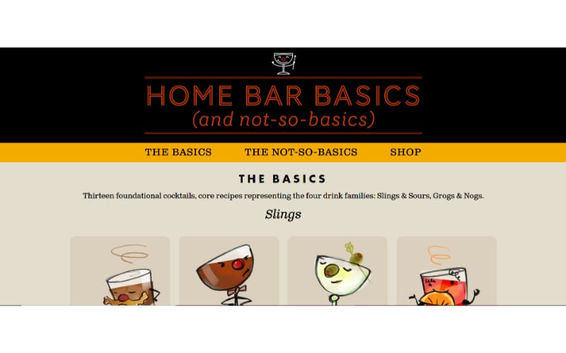 Home Bar Basics website