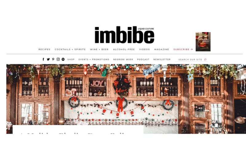 Imbibe Magazine website