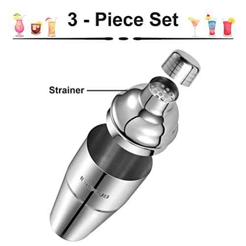 Cocktail Shaker, Martini Shaker Food Grade Stainless Steel, 25 Ounce(750ml) Drink Shaker, Professional Bar tools with Cocktail Strainer, Bartender Kit Gifts