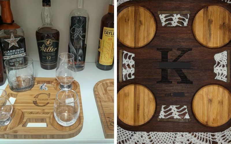 leftcoastoriginal Personalized Cocktail and Decanter Trays