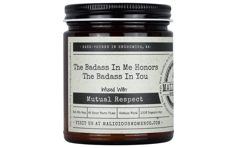 Malicious Women Candle Co - The Badass in Me Honors The Badass in You, Lemon Drop Martini Infused with Mutual Respect, All-Natural Soy Candle, 9 oz