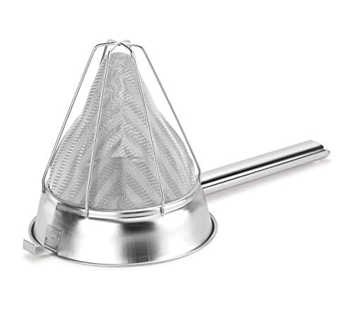 New Star Foodservice 38071 Stainless Steel Reinforced Bouillon Strainer, 8-Inch