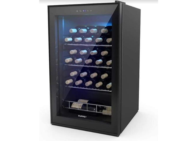 KUPPET 27 Bottles Compressor Freestanding Wine Cooler