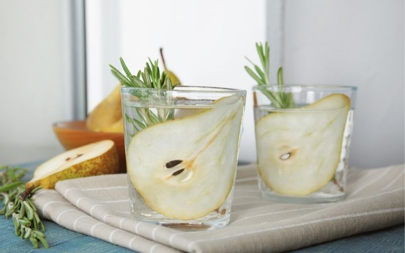 pear Prosecco with rosemary 