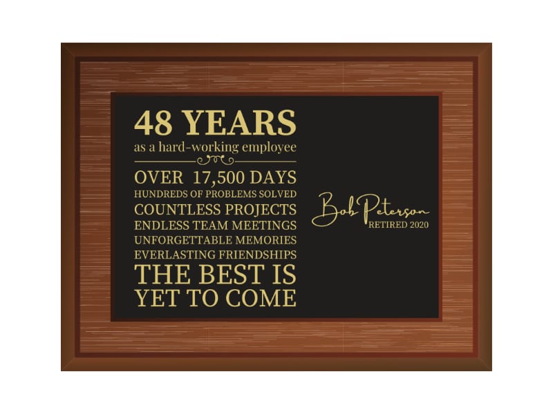 Personalized Wood Engraved Retirement Sign