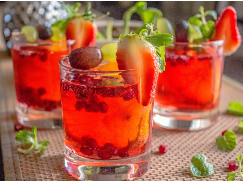 Pomegranate Mojito on a table