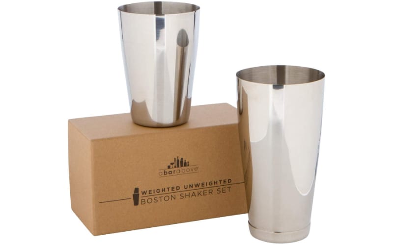 Top Shelf Bar Supply Premium Cocktail Shaker Set with two shakers and a gift box