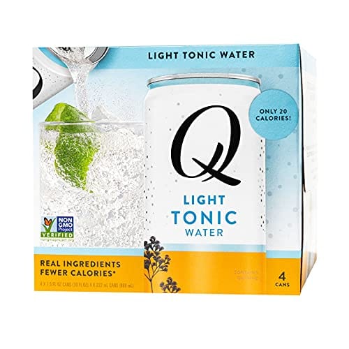 Q Mixers Light Tonic Water, Premium Cocktail Mixer, 7.5 oz (12 Cans)