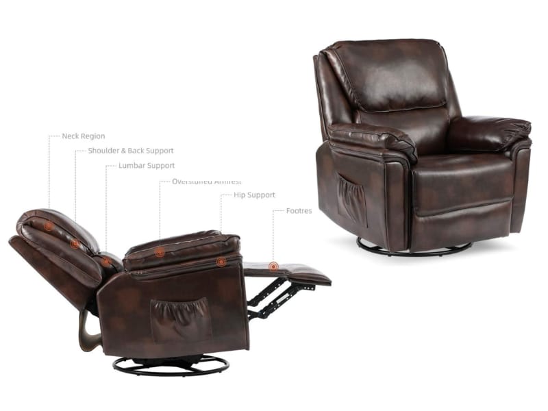 Reclining Lounge Chair with Massage and Lumbar Heating