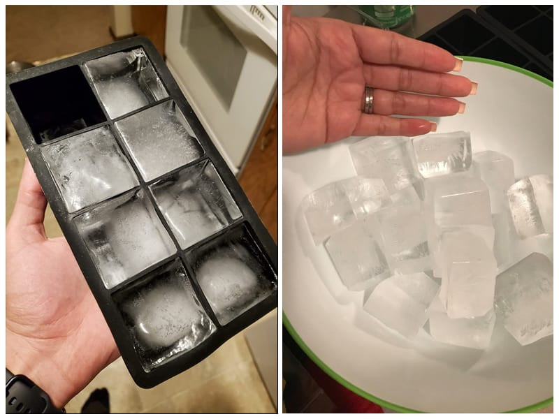 Large Ice Cube Molds-Set of 2 Silicone Trays Makes 8, 2x2 Big Cubes-BPA-Free,  Flexible-Chill Water, Lemonade, Cocktails, and More by Home-Complete 