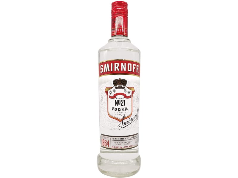 A bottle of Smirnoff Vodka