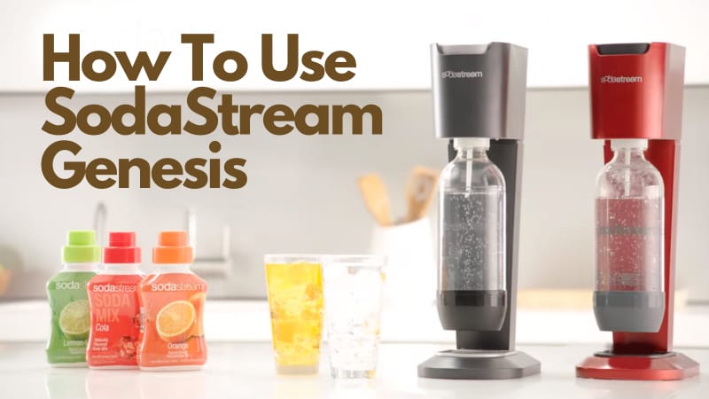 SodaStream Machines, glasses and syrups with text - main pic
