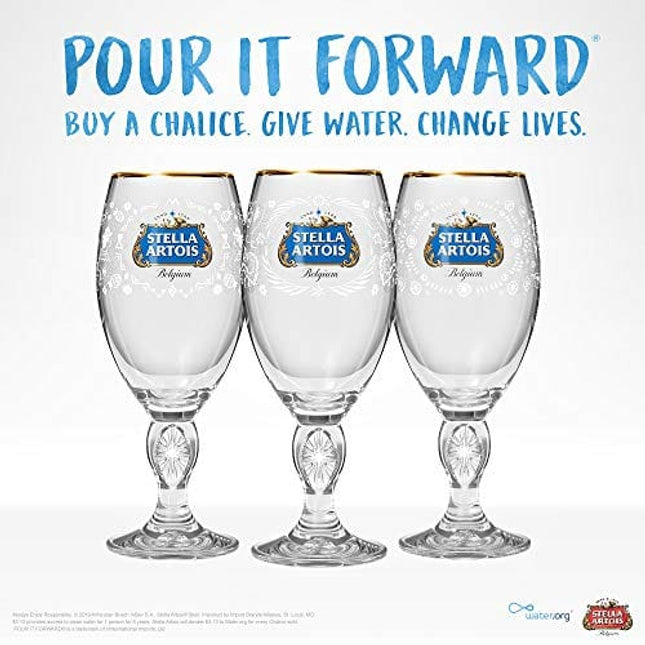 Stella Artois Chalice - 2-Pack Gift Set - Official Product -  33 Cl / 11.2 Oz. Capacity Beer Glasses: Beer Glasses