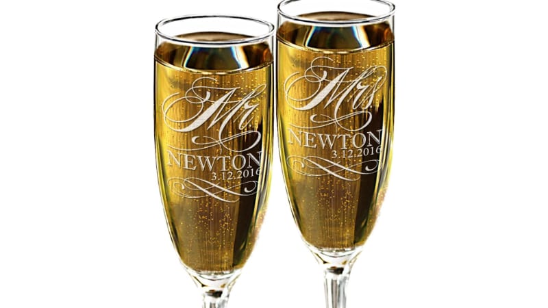 Stockingfactory Mr. and Mrs. Champagne Glasses