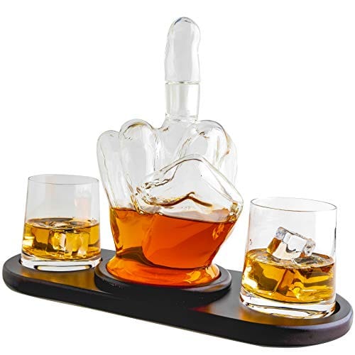 Middle Finger Decanter Novelty Whiskey & Wine Decanter Set By The Wine Savant, Funny Gift for that Someone You Love! Middle Finger Gift For Adults, Flip Off Gift, Funny Gifts, Gag Gift