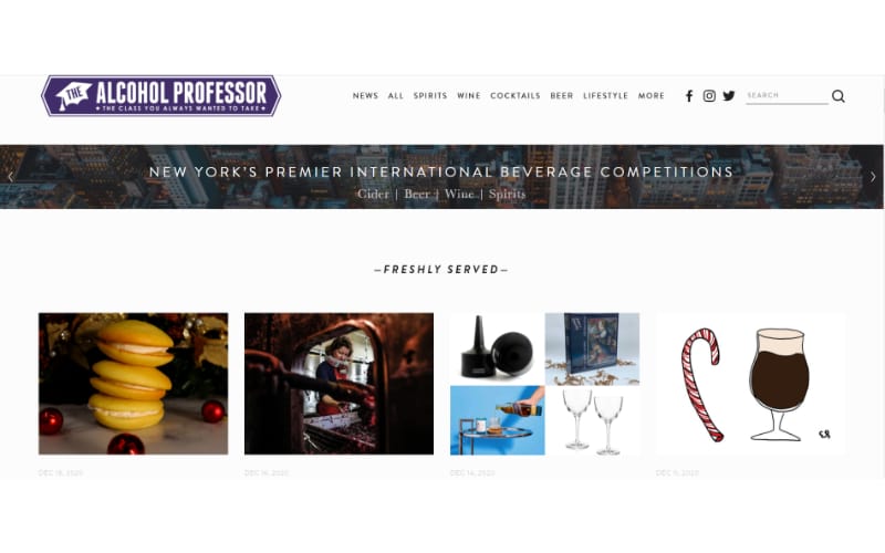 The Alcohol Professor website