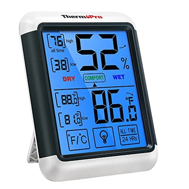 Protmex PT6508 Temperature Humidity Meter, Digital Thermometer Hygrometer  Monitor with Ambient, Dew Point, Wet Bulb for Indoor/Outdoor MIN, MAX, Data