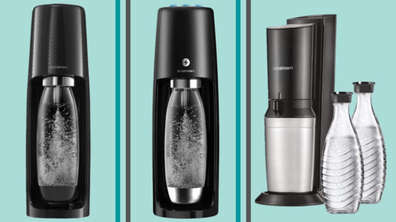 Three SodaStream machines separated by borders