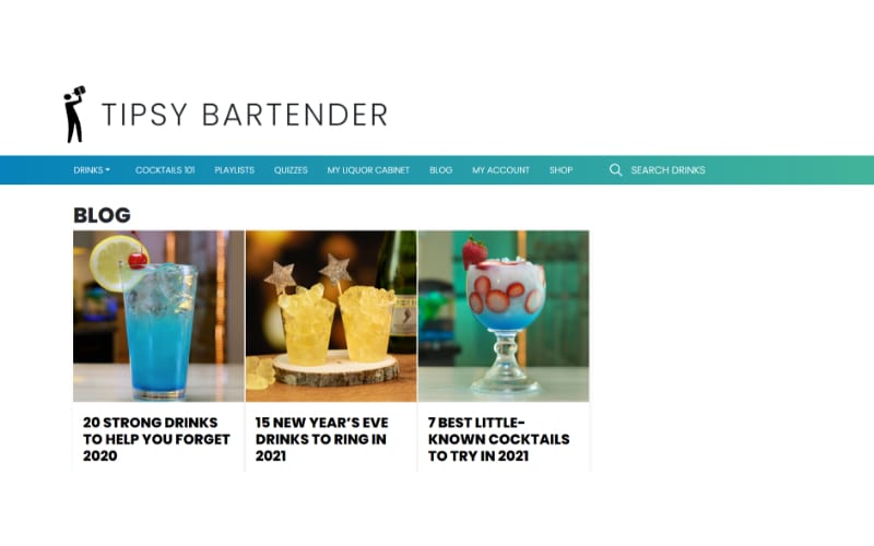 The Tipsy Bartender website