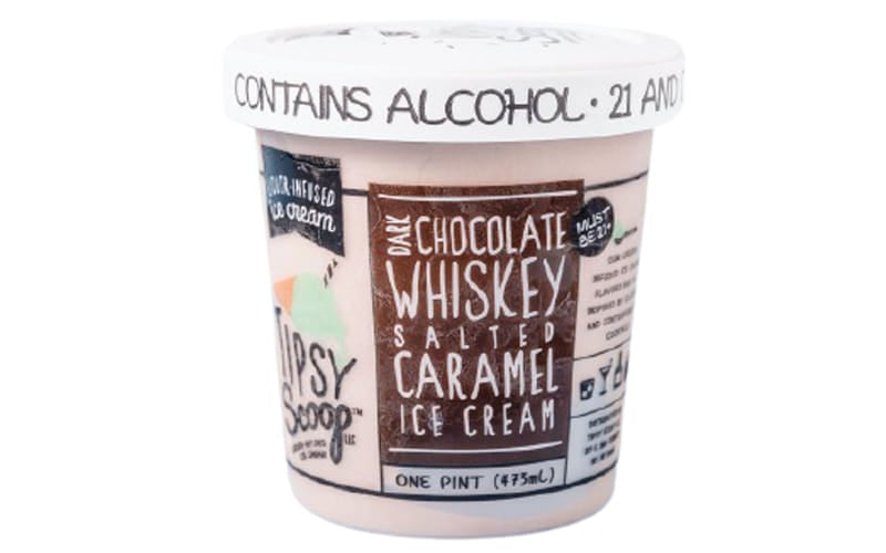 Tipsy Scoop Dark Chocolate Whiskey and Salted Caramel