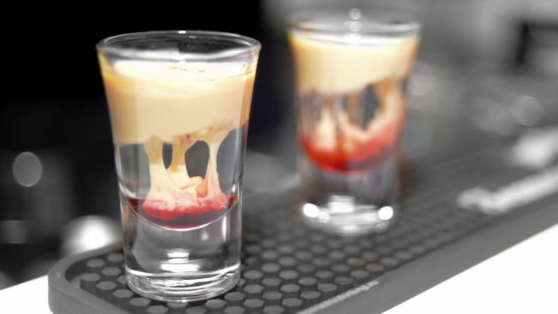 Two shots of brain hemorrhage cocktail