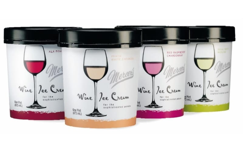 Various Flavors of Mercer’s Wine Ice Cream