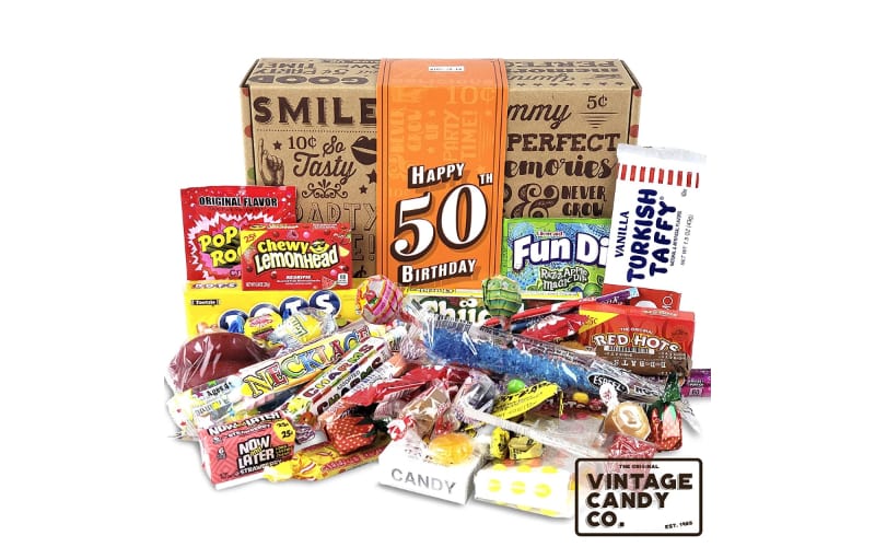 VINTAGE CANDY CO. 50th Birthday Retro Candy Gift Box