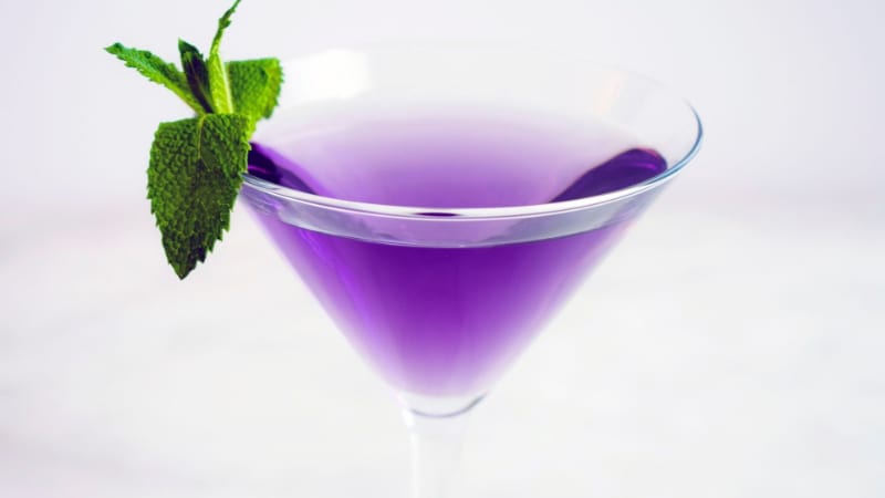 Violet wonder with mint leaves